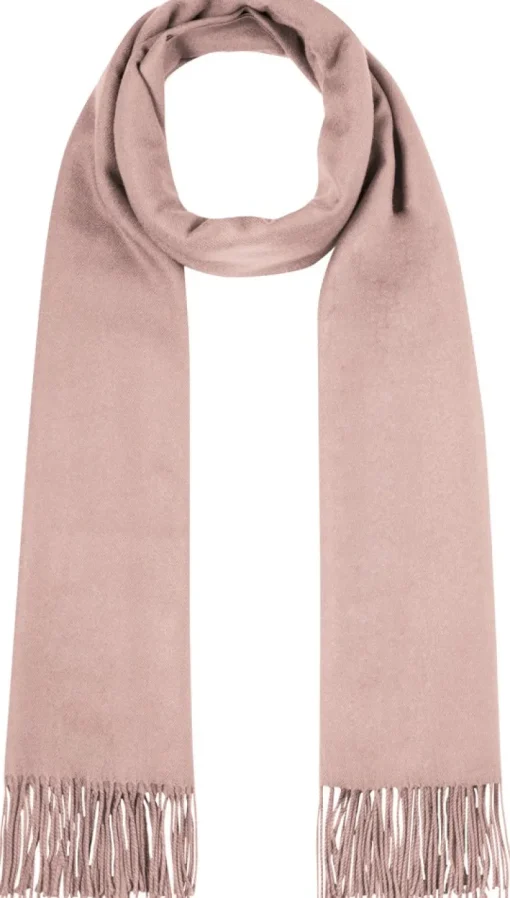 Fransen Schal Stola mit Kaschmir uni - Rosa