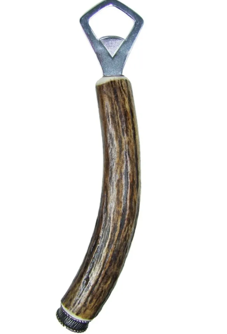 Funk Hirschhorn Flaschenöffner mit Zierkappe | Edelweiß