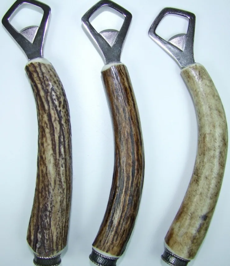 Funk Hirschhorn Flaschenöffner mit Zierkappe | Edelweiß