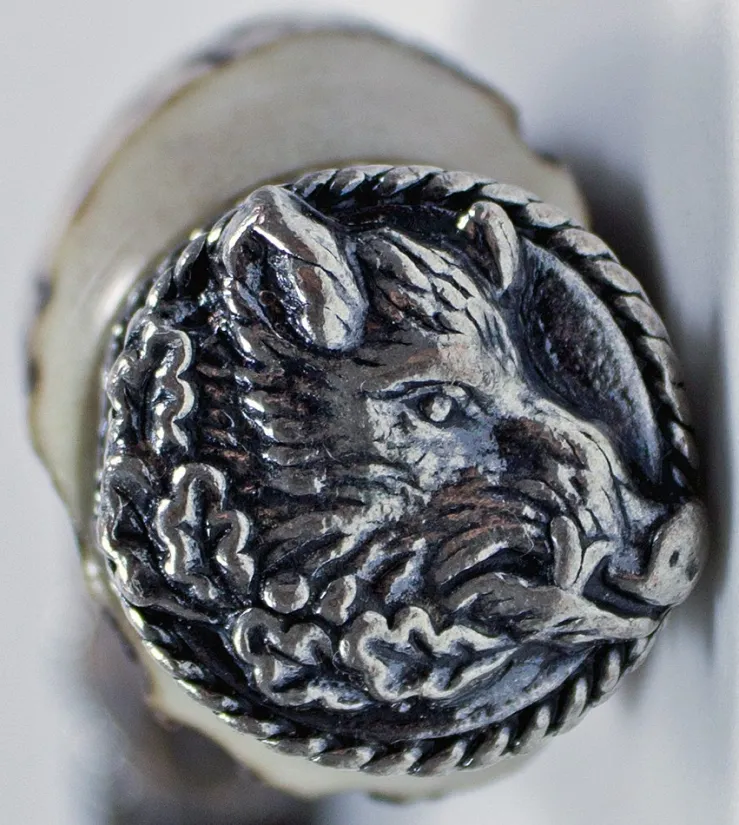 Funk Hirschhorn Flaschenöffner mit Zierkappe | Wildschwein