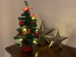 Geschmückter Weihnachtsbaum mit 20er LED Lichterkette - 50cm | 20259 - Rot