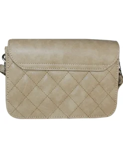 Gesteppte Handtasche "Fabia" mit Trachten Applikation | Hellbraun