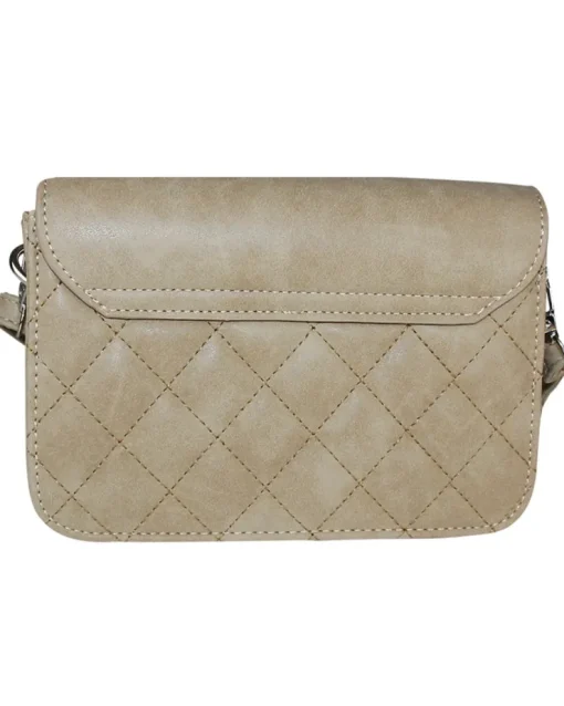 Gesteppte Handtasche "Fabia" mit Trachten Applikation | Hellbraun