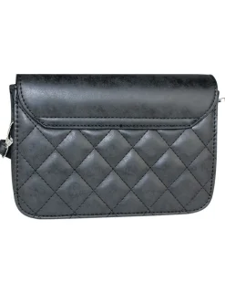 Gesteppte Handtasche "Fabia" mit Trachten Applikation | Schwarz