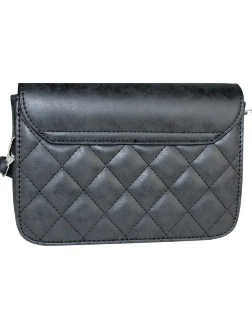 Gesteppte Handtasche "Fabia" mit Trachten Applikation | Schwarz