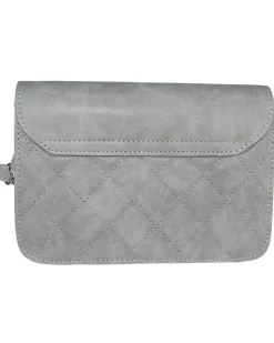Gesteppte Handtasche "Fabia" mit Trachten Applikation | Hellgrau