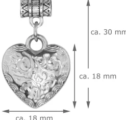 Glas Perlen Halskette mit Herz - Khakigrün