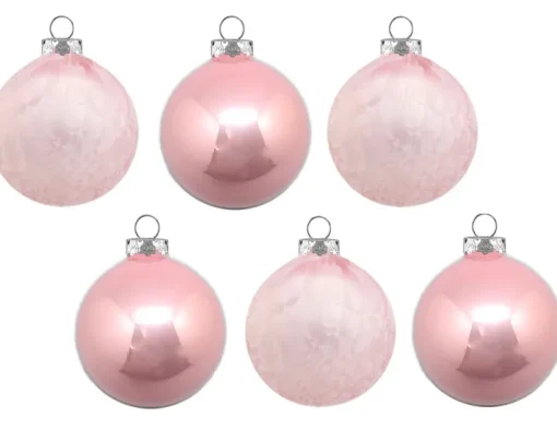 Glaskugeln Eis / Opal 806-1234-999 | 6 Stück | Ø 8 cm - Rosa