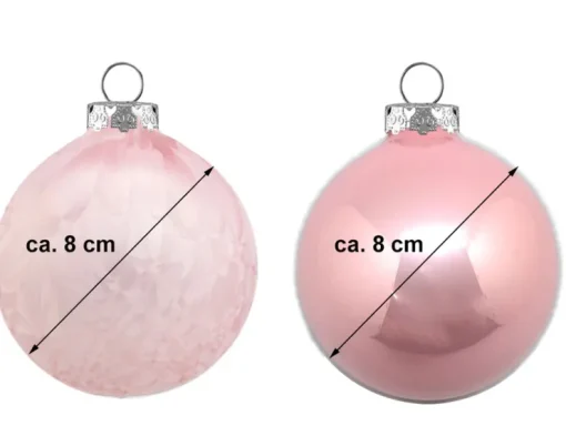 Glaskugeln Eis / Opal 806-1234-999 | 6 Stück | Ø 8 cm - Rosa