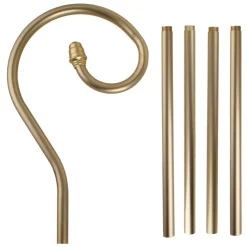 Goldener Sankt Nikolausstab Bischofstab - Metall 200 cm | Hirtenstab Weihnachten