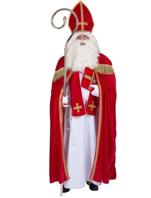 Goldener Sankt Nikolausstab Bischofstab - Metall 200 cm | Hirtenstab Weihnachten