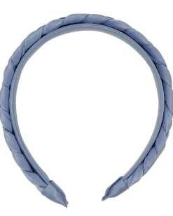 Haarreif "Rabea" mit Flechtzopf | Taubenblau