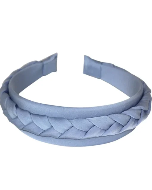 Haarreif "Rabea" mit Flechtzopf | Taubenblau