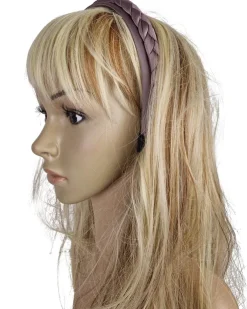 Haarreif "Rabea" mit Flechtzopf | Steingrau