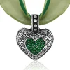 Halskette Ornament Herz mit Kristallen von Swarovski® - Tannengrün