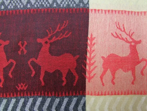 Halstuch Schal mit Hirsch Stickereien - Rot