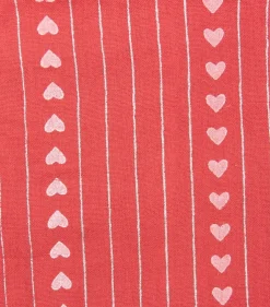 Halstuch Schal Unifarben mit Herzen und Glitzer Streifen 185 x 70 cm | Rot