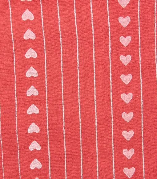 Halstuch Schal Unifarben mit Herzen und Glitzer Streifen 185 x 70 cm | Rot
