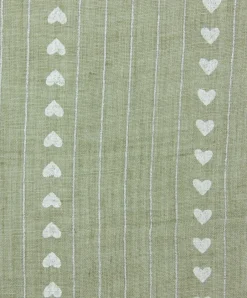 Halstuch Schal Unifarben mit Herzen und Glitzer Streifen 185 x 70 cm | Olivgrün