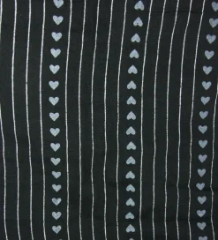 Halstuch Schal Unifarben mit Herzen und Glitzer Streifen 185 x 70 cm | Schwarz