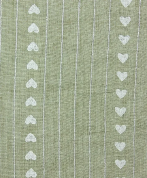 Halstuch Schal Unifarben mit Herzen und Glitzer Streifen 185 x 70 cm | Olivgrün
