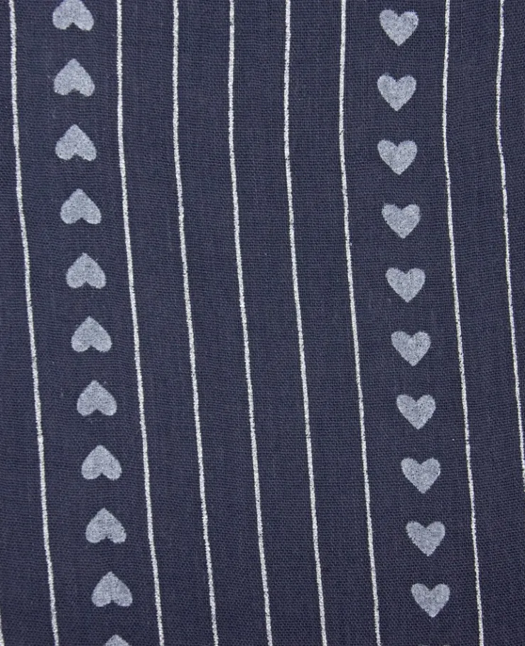 Halstuch Schal Unifarben mit Herzen und Glitzer Streifen 185 x 70 cm | Dunkelblau