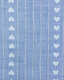 Halstuch Schal Unifarben mit Herzen und Glitzer Streifen 185 x 70 cm | Hellblau