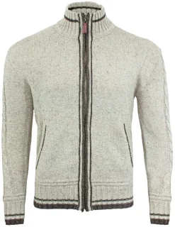 Herren Trachten Strickjacke Kunz Natur Braun