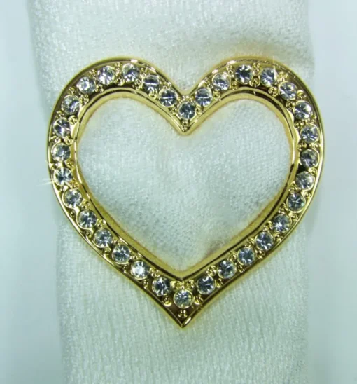 Herz Schalring mit Strass - Gold