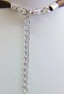 Herz Trachten Halskette mit Rose und Edelweiß | Braun