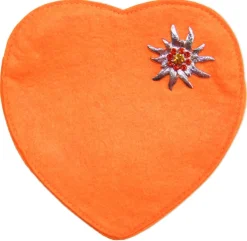 Herz Trachtentasche mit Edelweiß | Orange