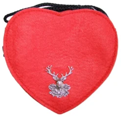 Herz Trachtentasche mit Hirsch | Rot