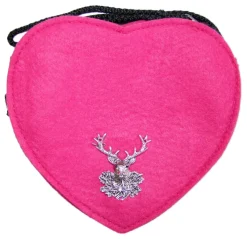 Herz Trachtentasche mit Hirsch | Pink