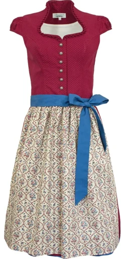 Hiebaum Damen Dirndl "Katharina" - Traditionell | Rot Blau 60cm