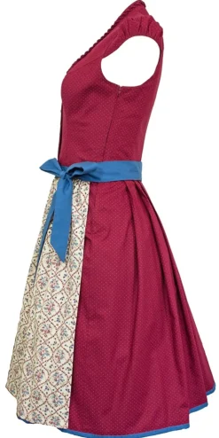 Hiebaum Damen Dirndl "Katharina" - Traditionell | Rot Blau 60cm