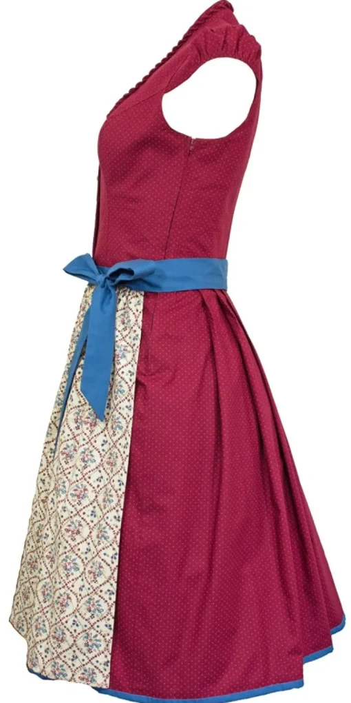 Hiebaum Damen Dirndl "Katharina" - Traditionell | Rot Blau 60cm