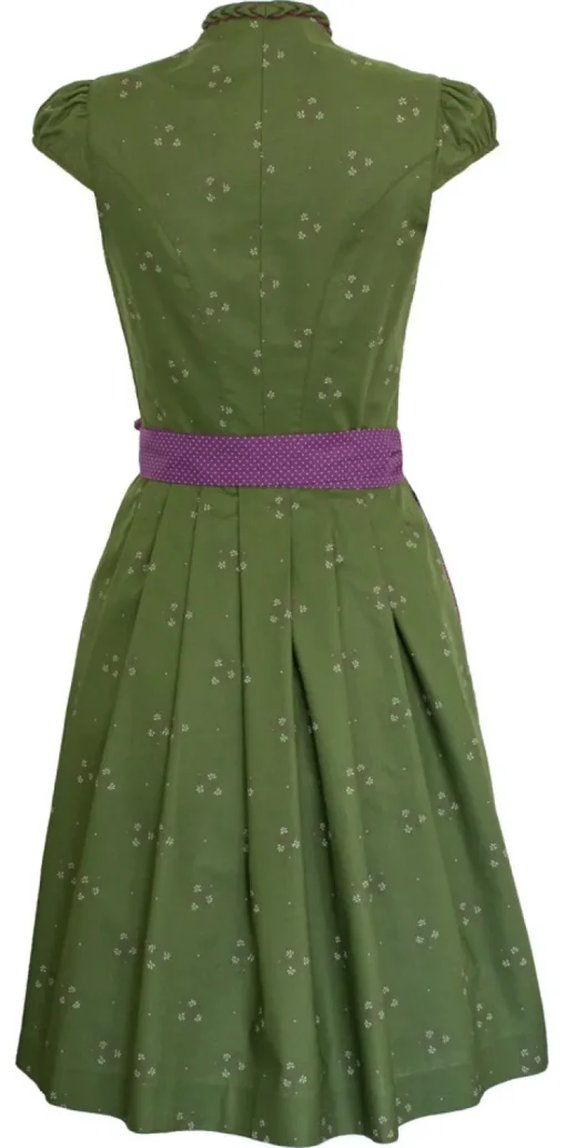 Hiebaum Damen Dirndl "Isalie" - Traditionell | Grün Lila 60cm