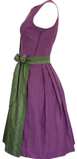 Hiebaum Damen Dirndl "Maria" -Traditionell | Lila Grün 60cm