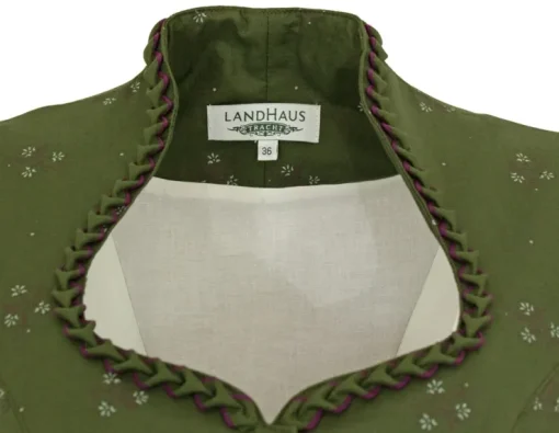 Hiebaum Damen Dirndl "Isalie" - Traditionell | Grün Lila 60cm