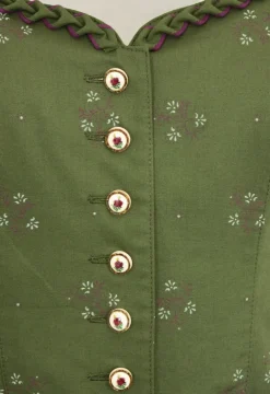 Hiebaum Damen Dirndl "Isalie" - Traditionell | Grün Lila 60cm