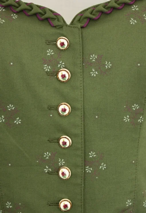 Hiebaum Damen Dirndl "Isalie" - Traditionell | Grün Lila 60cm