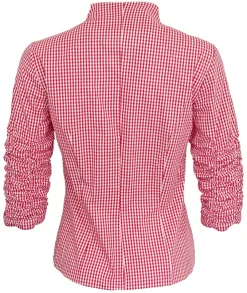 Hiebaum Damen Langarm Trachten Bluse "Nora" | Rot