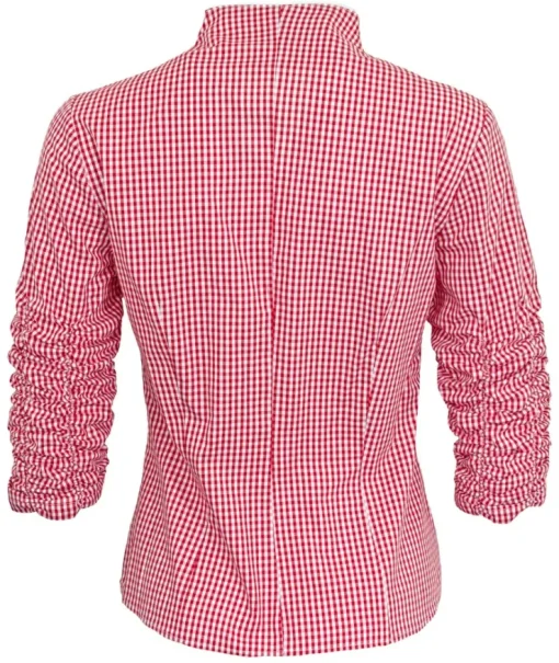 Hiebaum Damen Langarm Trachten Bluse "Nora" | Rot