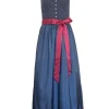 Hiebaum Langes Damen Dirndl "Meredith" Traditionell | Blau Beere 95cm