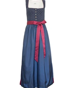 Hiebaum Langes Damen Dirndl "Meredith" Traditionell | Blau Beere 95cm