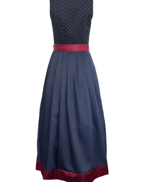 Hiebaum Langes Damen Dirndl "Meredith" Traditionell | Blau Beere 95cm