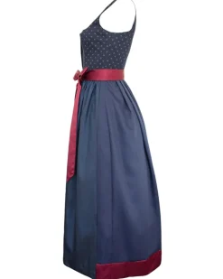 Hiebaum Langes Damen Dirndl "Meredith" Traditionell | Blau Beere 95cm