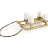 Holz Deko-Schlitten mit 4 Adventskerzenhaltern 41 x 11 cm | 24743 - Adventskranz