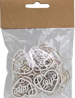 Holz Streudeko Herzen "Love" 24 Stck. - Ø 3 cm | 08272 Hochzeit Tischdekoration