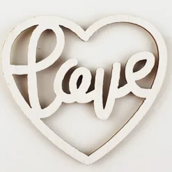 Holz Streudeko Herzen "Love" 24 Stck. - Ø 3 cm | 08272 Hochzeit Tischdekoration